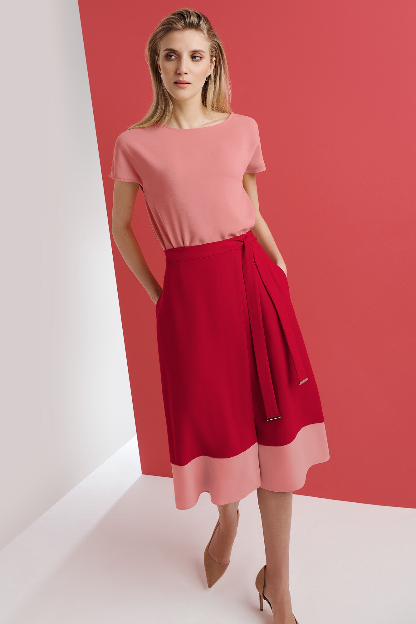 Compton Red and Coral Skirt