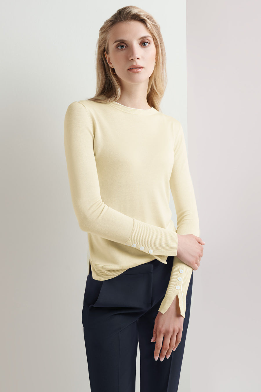 Maddy Pale Yellow and Ivory Jumper
