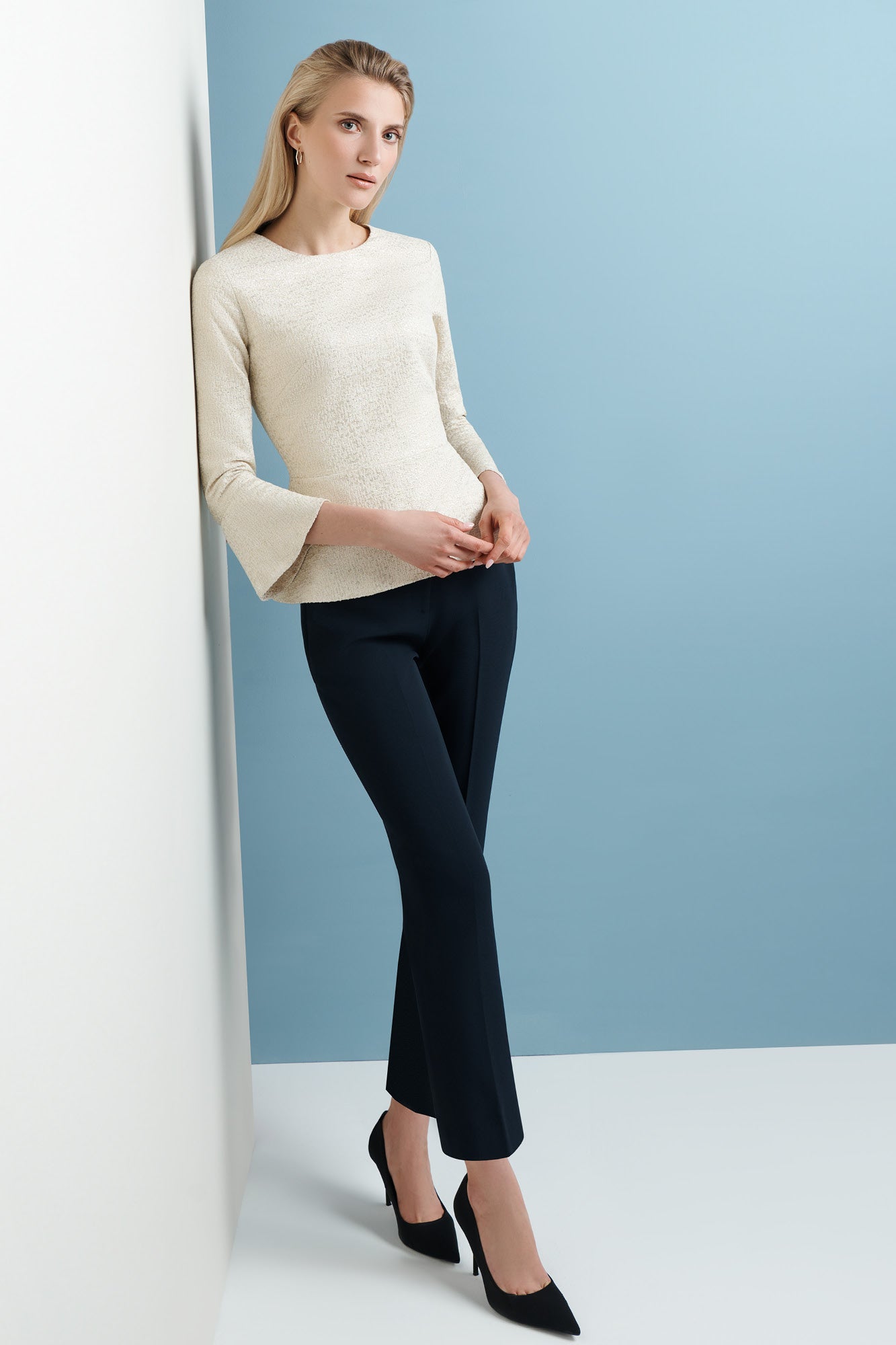 Chartwell Ivory and Gold Jacquard Top