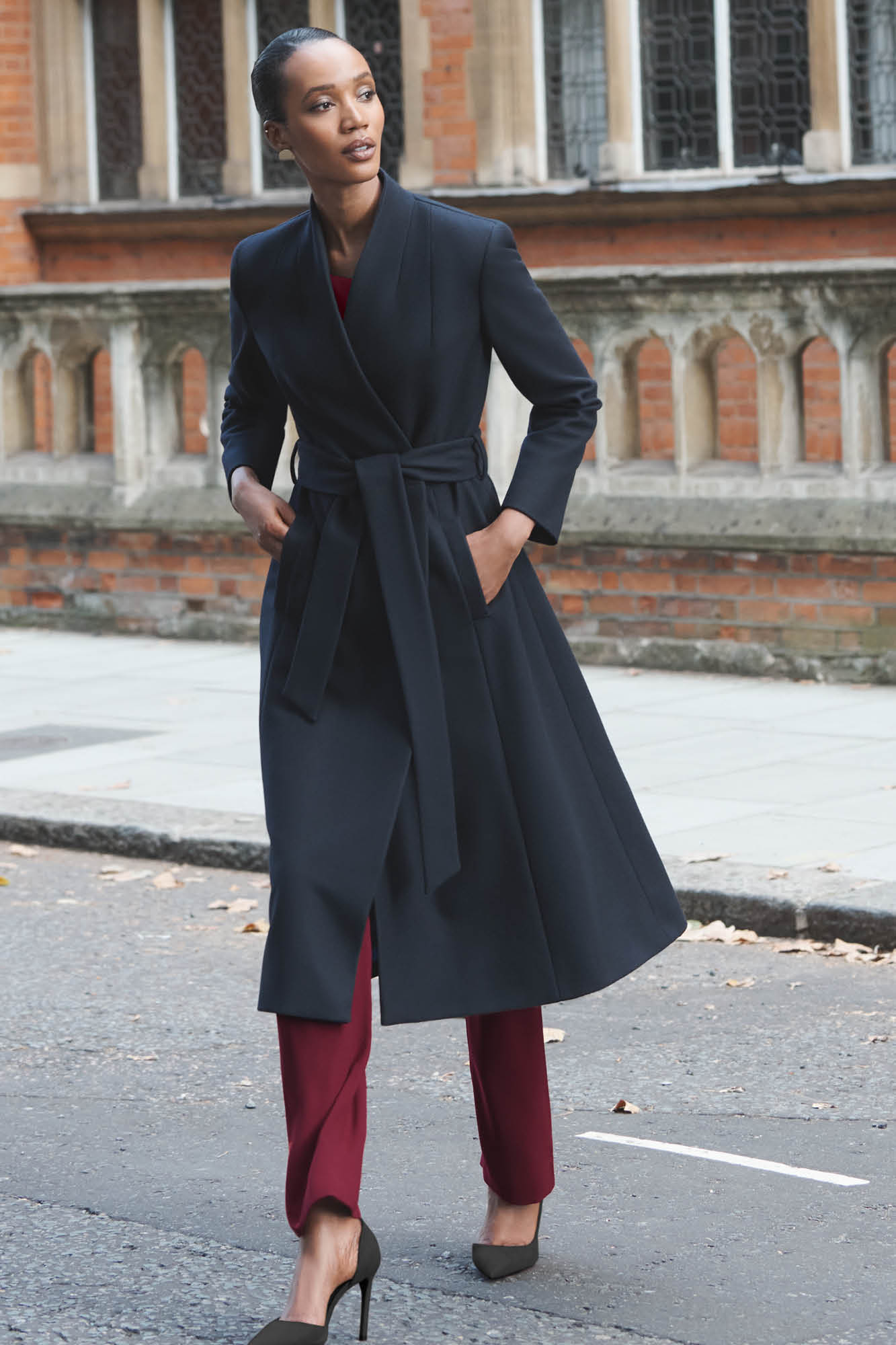 Cheltenham Navy Cashmere Blend Coat