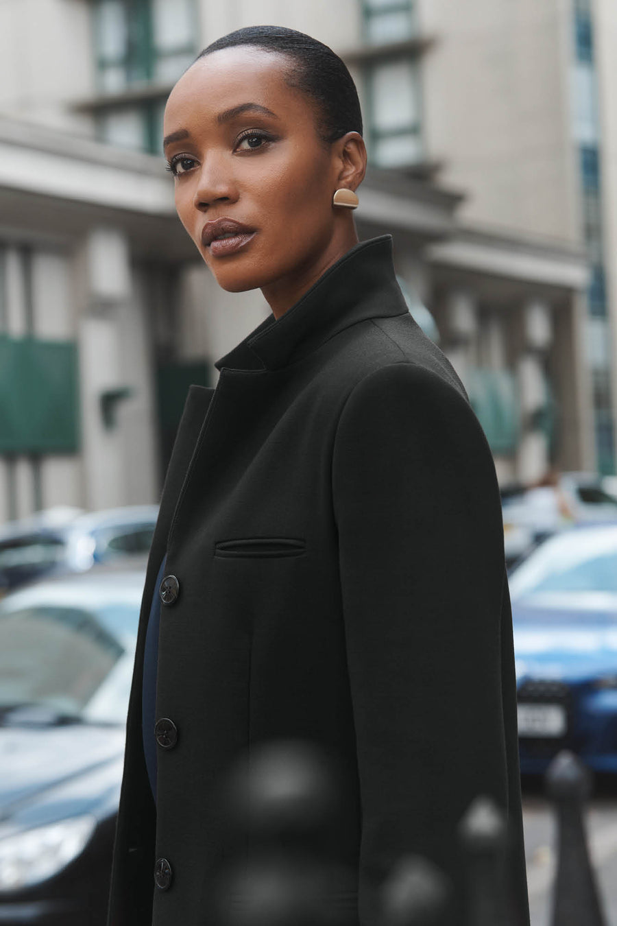 Cambridge Black Wool Blend Coat