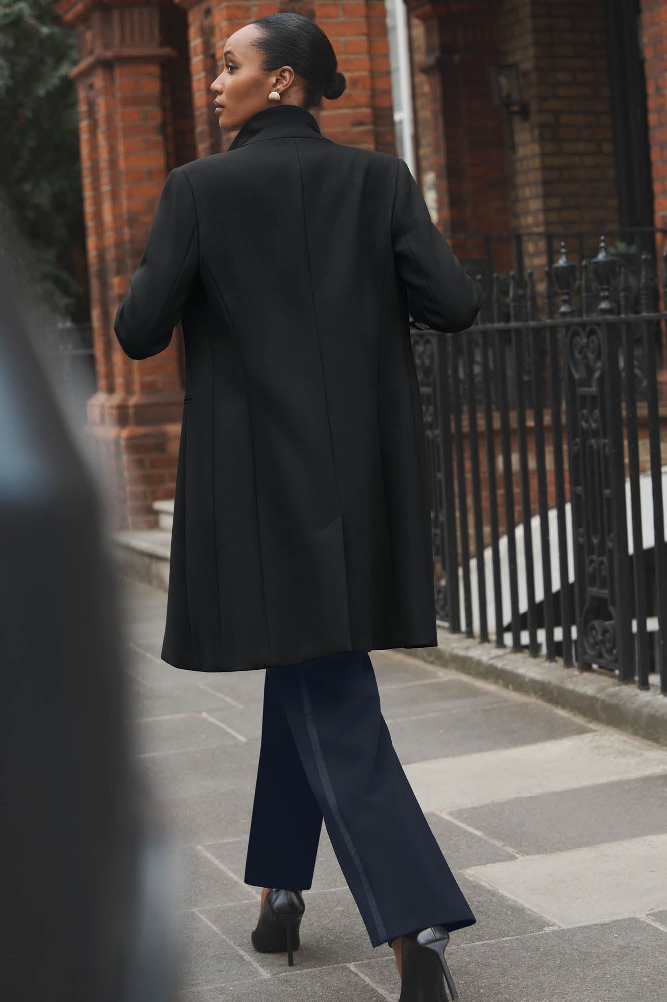 Cambridge Black Wool Blend Coat