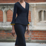 Hoxton Navy and Yellow Top