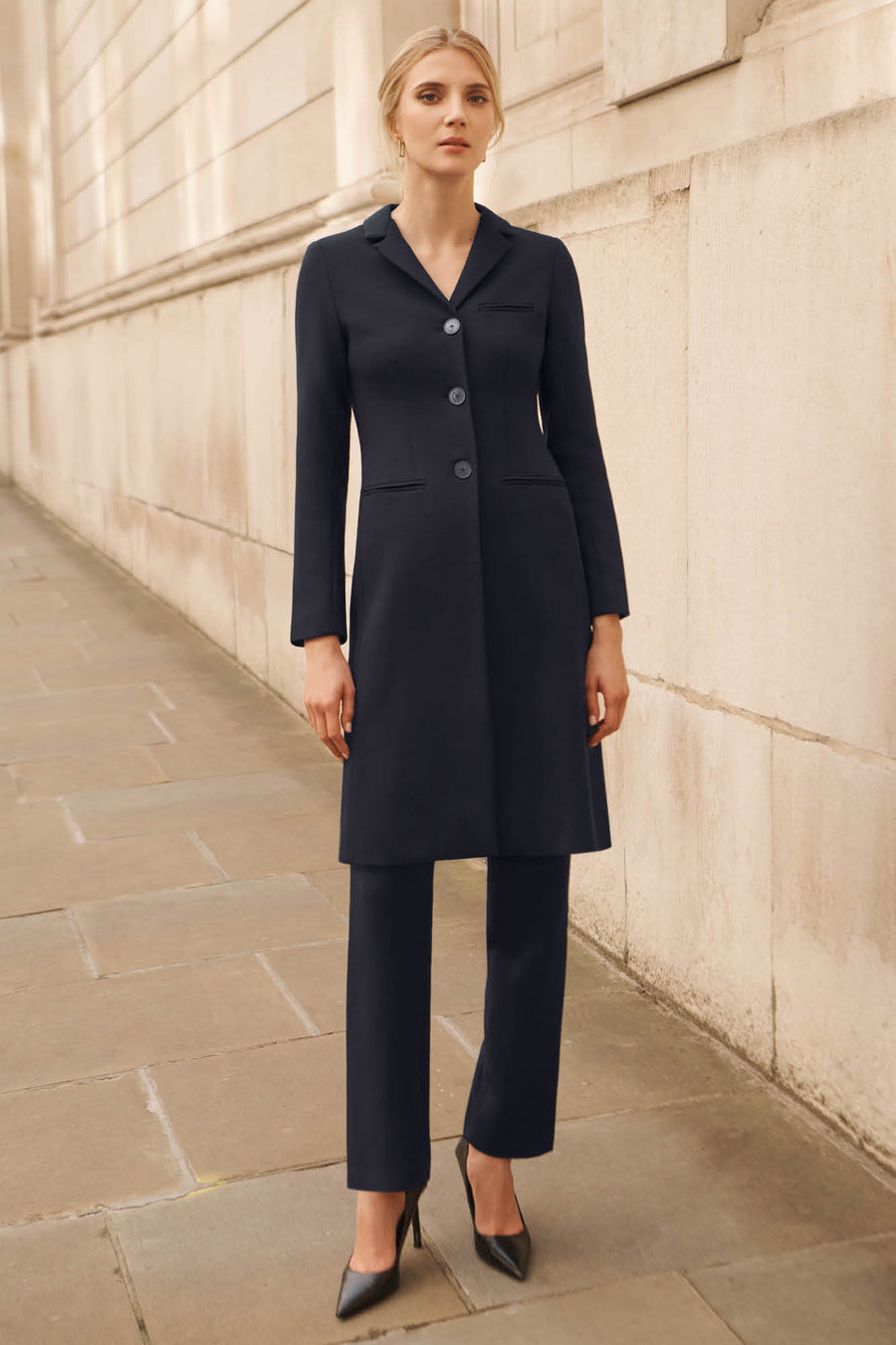 Cambridge Navy Wool Blend Coat