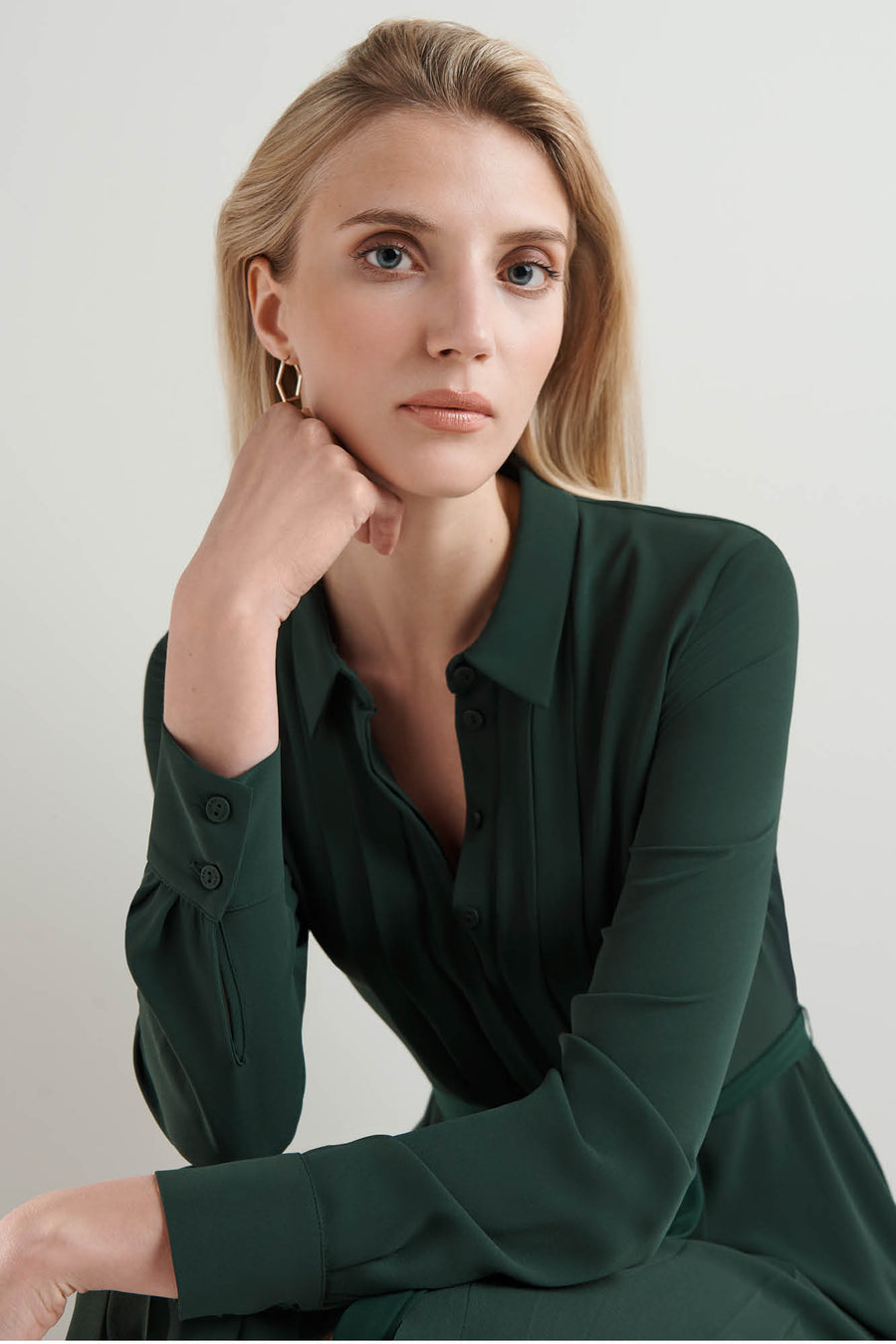 Wicklow Green Shirt Dress