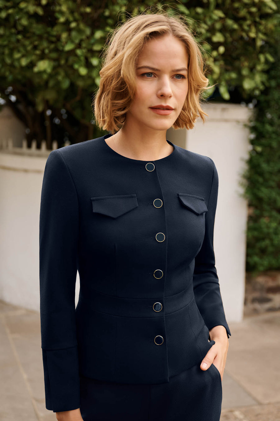 Davos Navy Pique Trousers