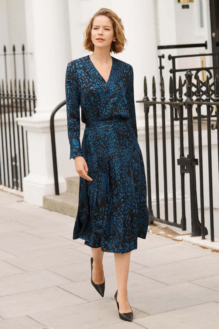 Ravello Azure Ocean Print Top