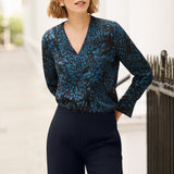 Ravello Azure Ocean Print Top