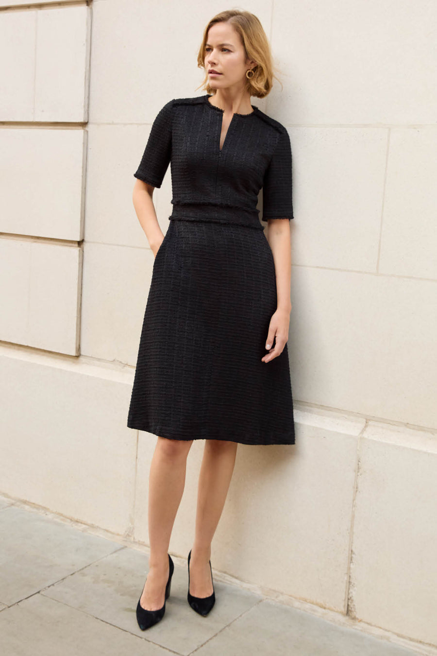 Austin Black Jacquard Dress