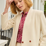 Cheltenham Cream Wool Blend Coat