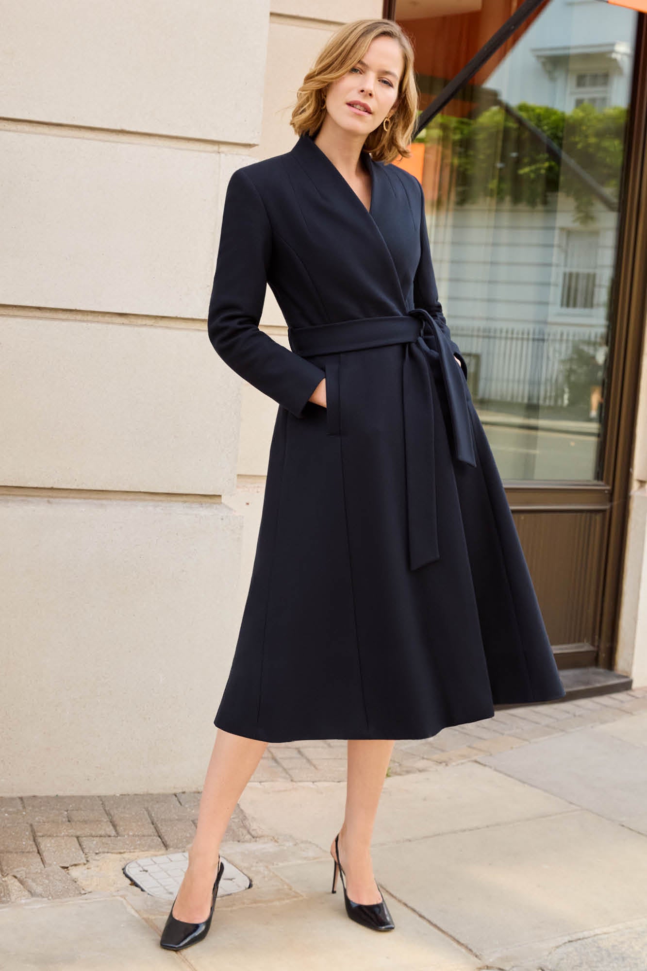 Cheltenham Navy Cashmere Blend Coat