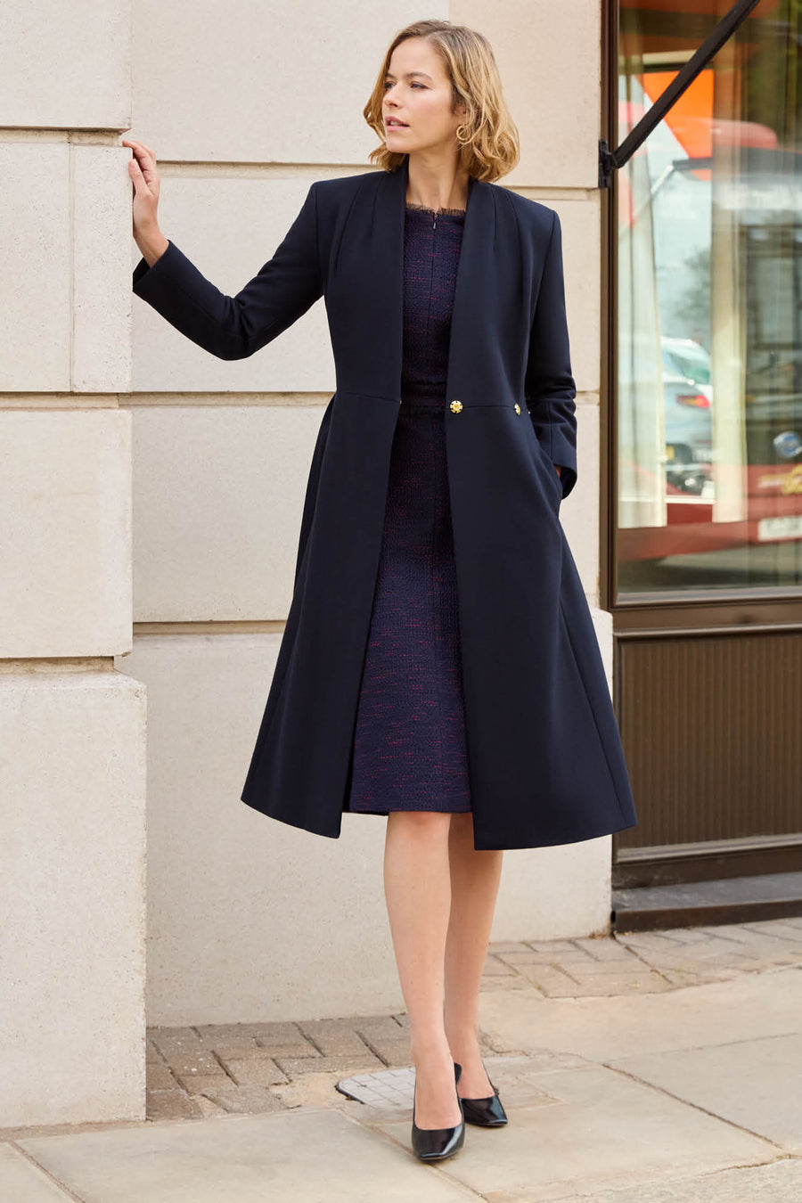 Cheltenham Navy Cashmere Blend Coat