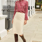 Scarlett Cream Wool Blend Skirt