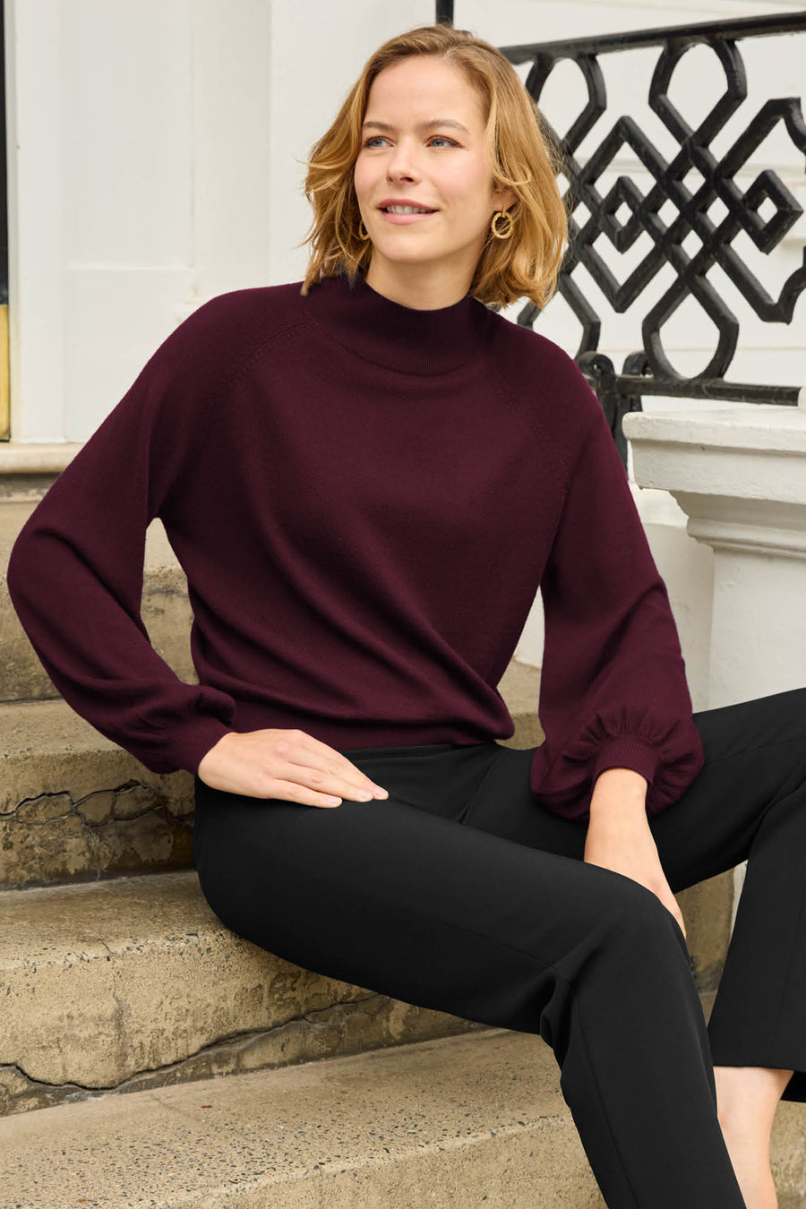 Loxley 100% Merino Wool Burgundy Jumper