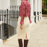 Scarlett Cream Wool Blend Skirt