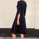 Maddy Navy and Yellow Knit Dress