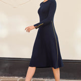 Maddy Navy and Yellow Knit Dress