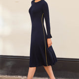 Maddy Navy and Yellow Knit Dress
