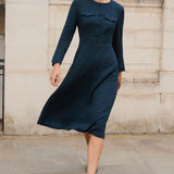 Hemsworth Navy Jacquard Dress