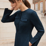 Hemsworth Navy Jacquard Dress