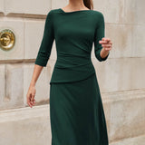 Purbrook Green Jersey Twill Dress