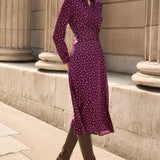 Hampshire Aubergine Spot Print Dress