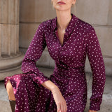 Hampshire Aubergine Spot Print Dress