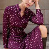 Hampshire Aubergine Spot Print Dress