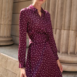 Hampshire Aubergine Spot Print Dress