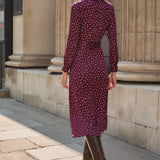 Hampshire Aubergine Spot Print Dress