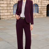 Helford Aubergine & Ivory Silk Shirt