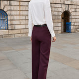 Helford Aubergine & Ivory Silk Shirt