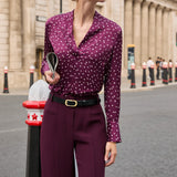 Lyon Aubergine Spot Print Blouse