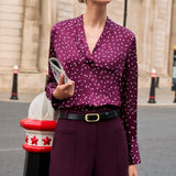 Lyon Aubergine Spot Print Blouse