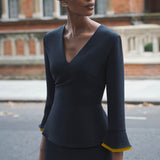 Hoxton Navy and Yellow Top