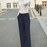Alton Navy Linen Blend Trousers