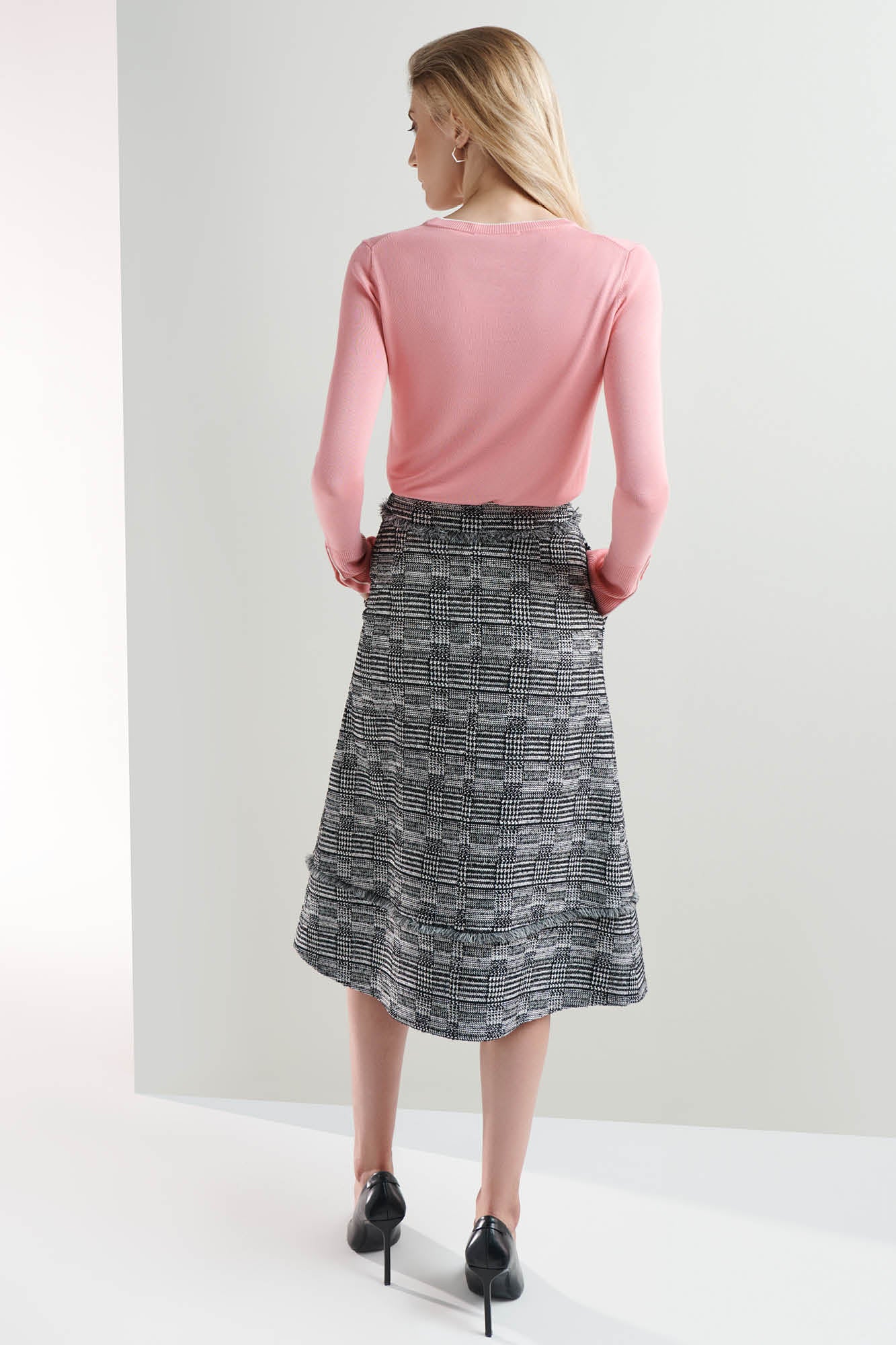 Arosa Houndstooth Jacquard Skirt