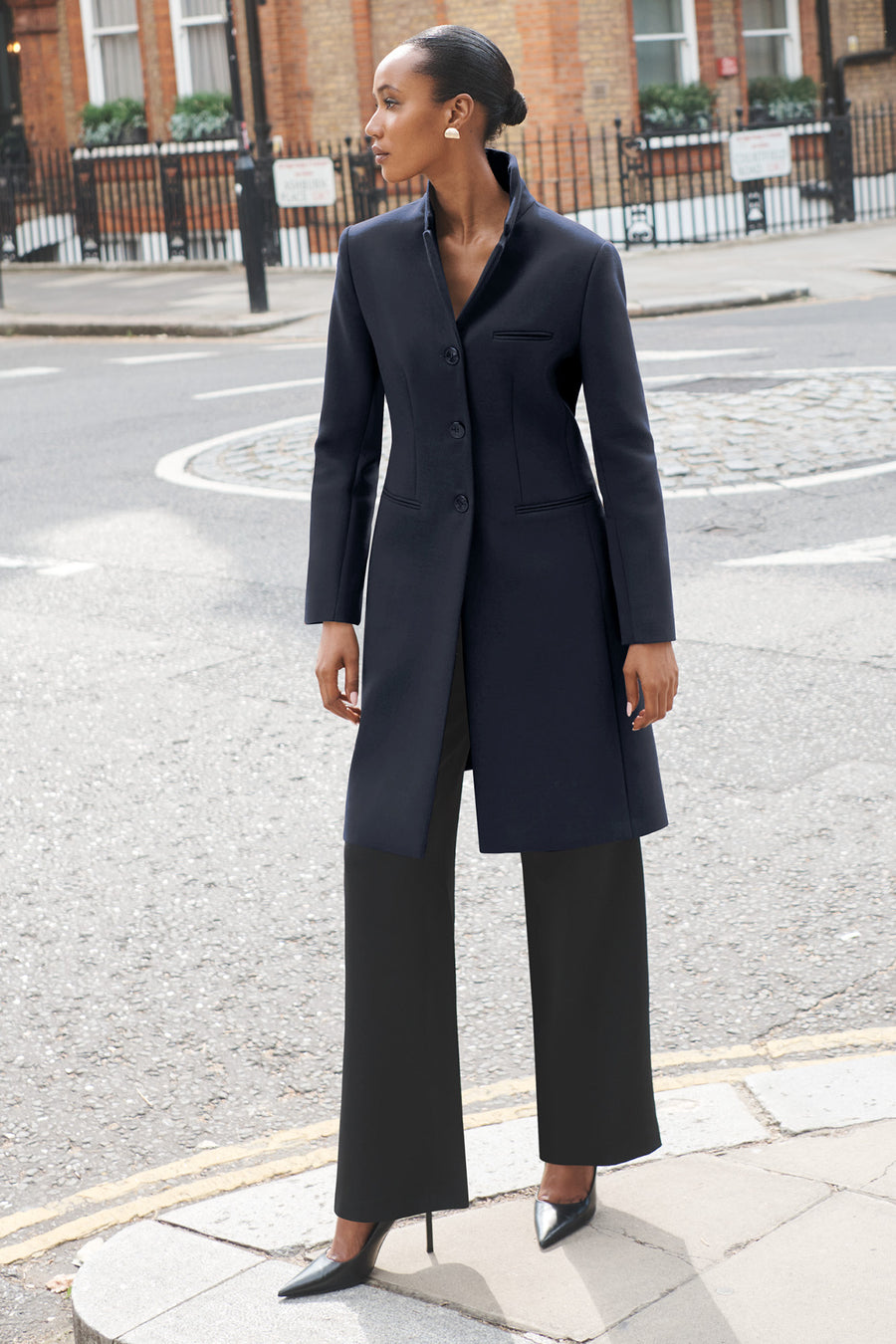 Cambridge Navy Wool Blend Coat