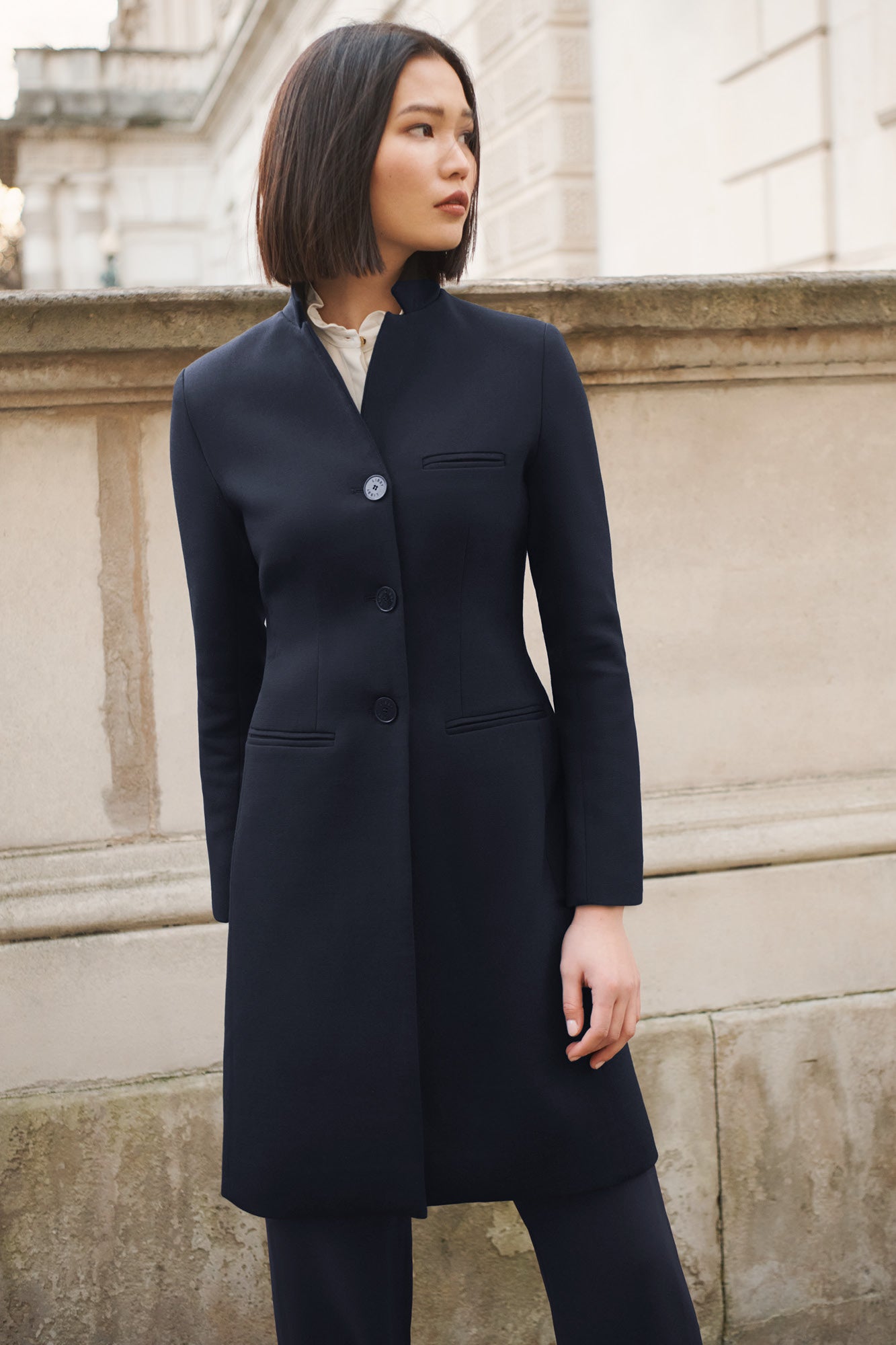 Cambridge Navy Wool Blend Coat