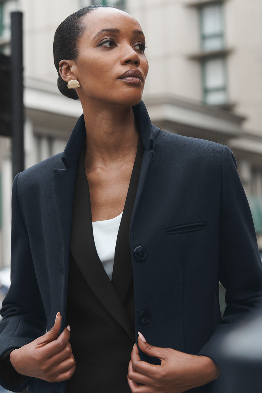 Cambridge Navy Wool Blend Coat