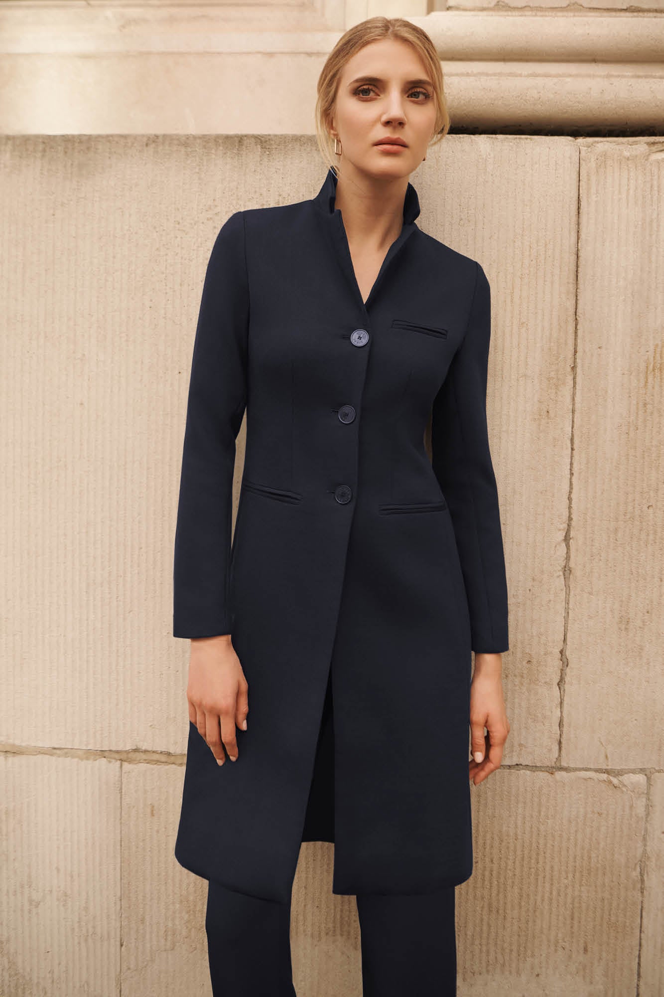 Cambridge Navy Wool Blend Coat