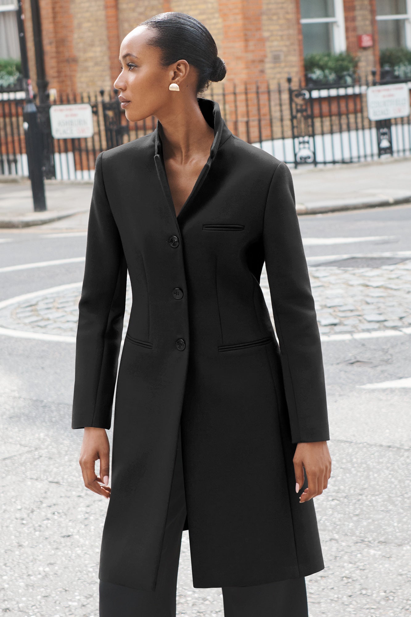Cambridge Black Wool Blend Coat