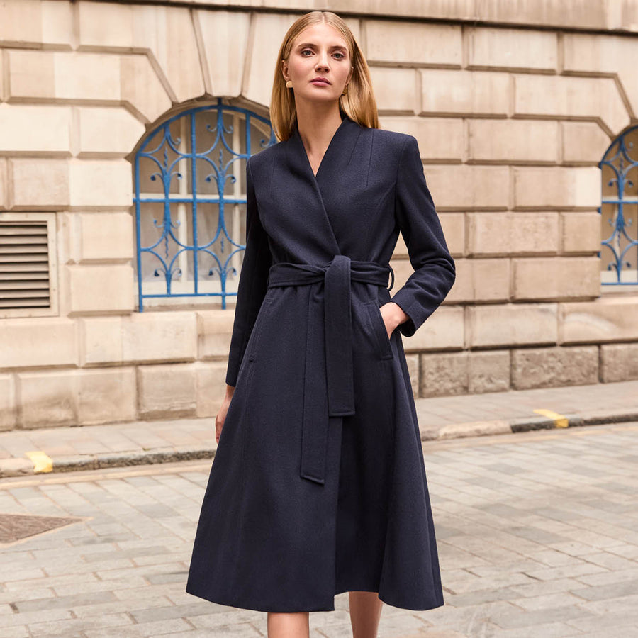 Cheltenham Navy Cashmere Blend Coat