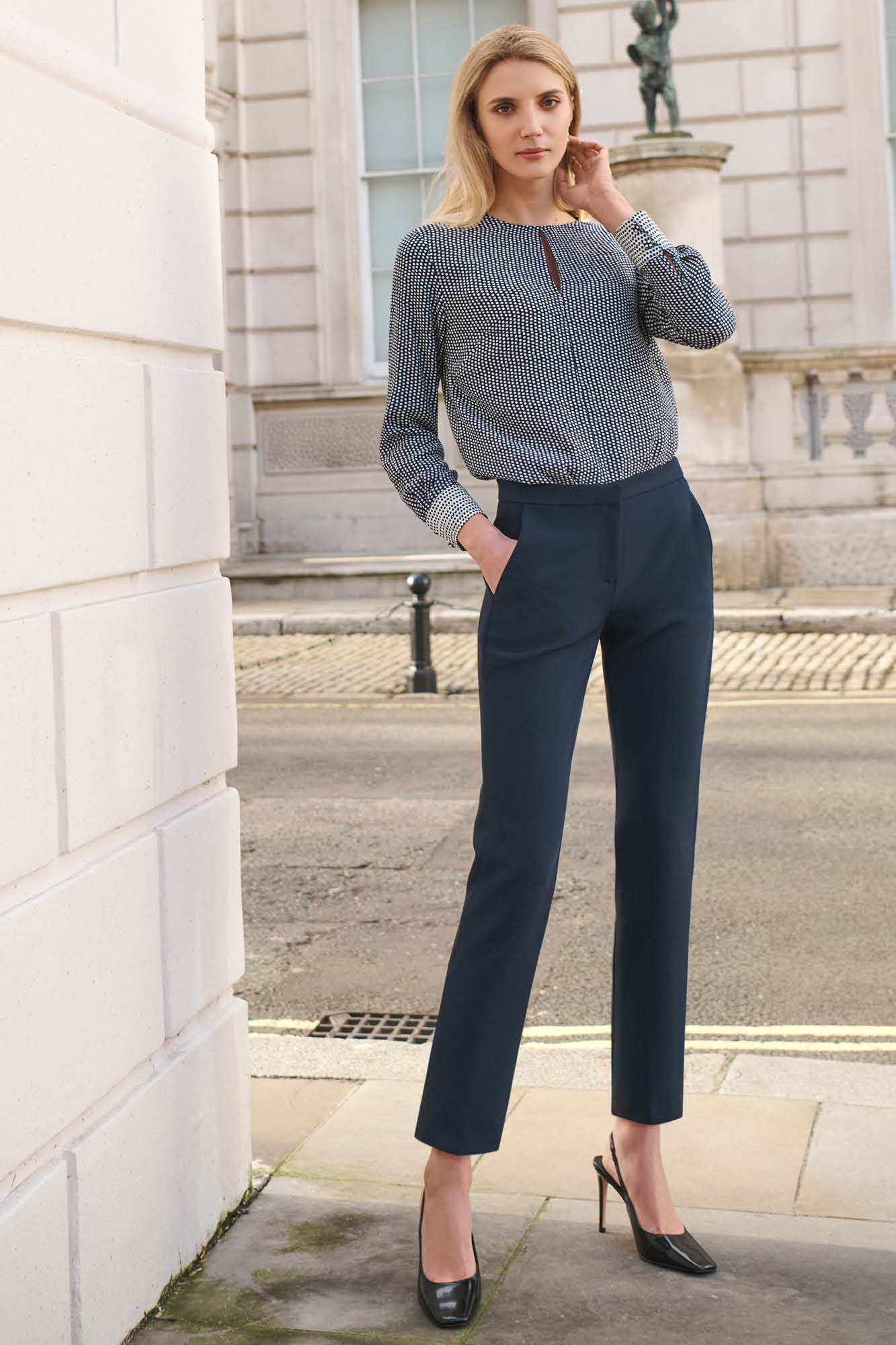 Clarence Navy Performance Tailoring Trousers