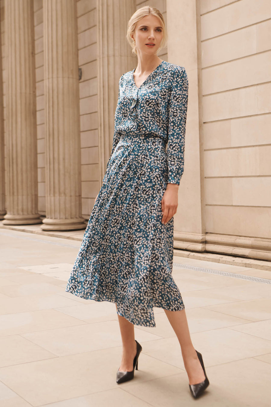 Holkham Ocean Print Skirt