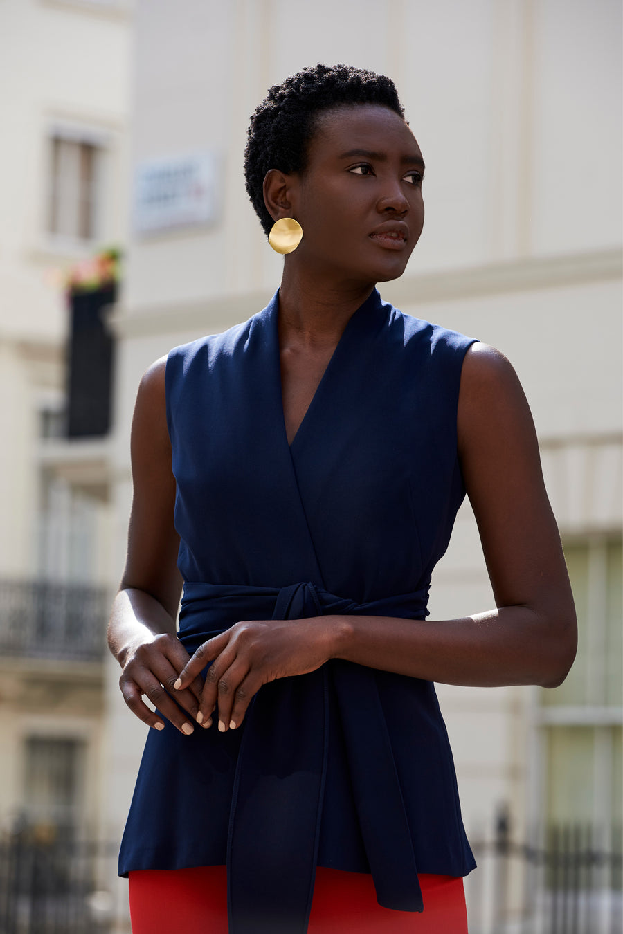 Fairfax Navy Sleeveless Jacket