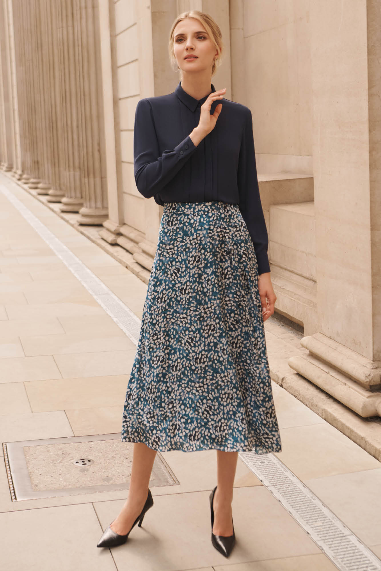 Holkham Ocean Print Skirt