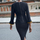 Hoxton Navy and Yellow Top