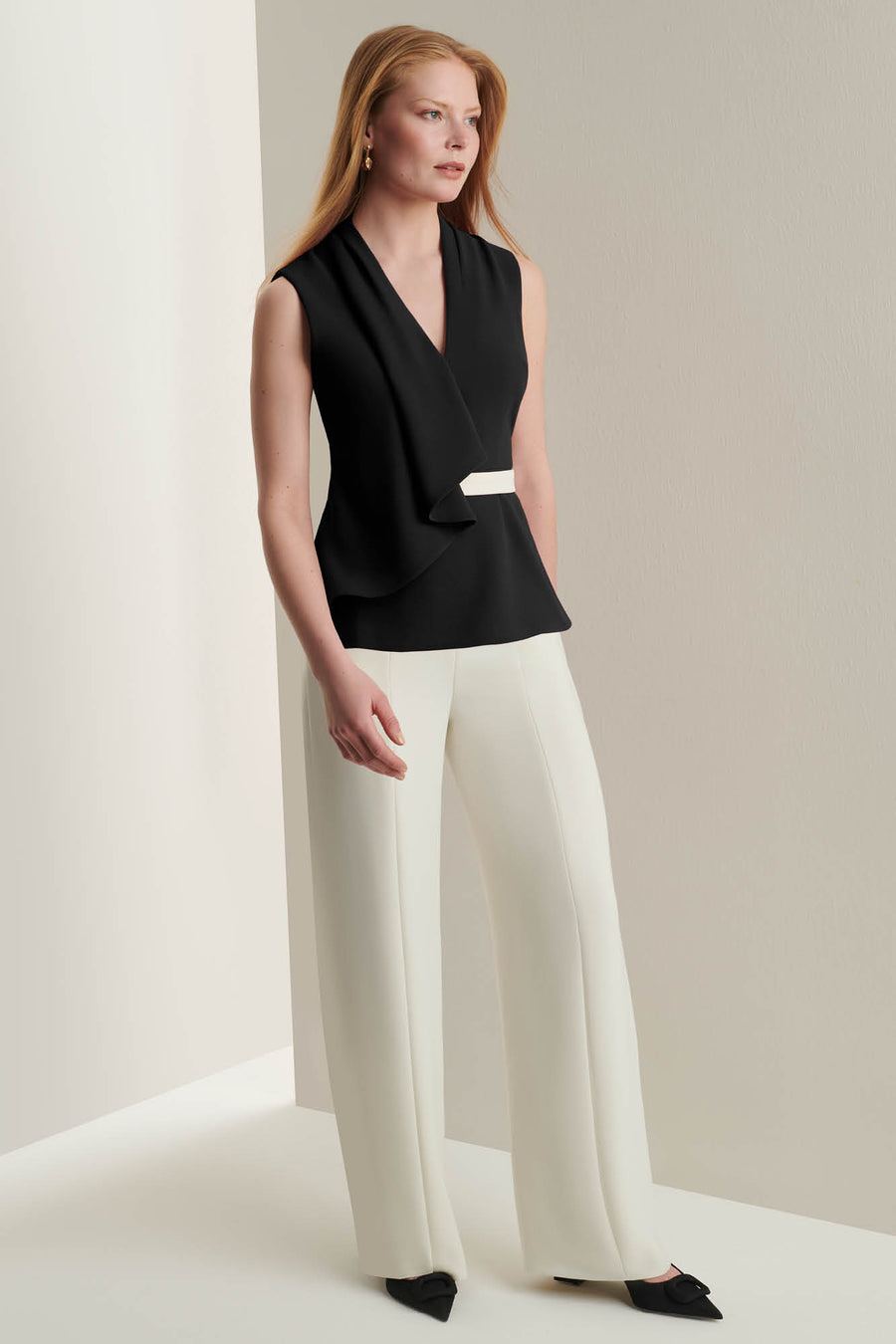 Tatton Black and Ivory Top