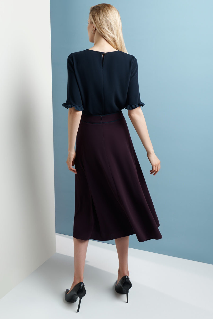 Latimer Aubergine and Navy Skirt